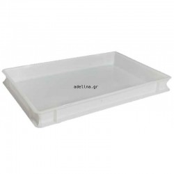 Food container-crate white 60x40x10cm 18lt compact without lid rectangular