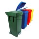 80lt Waste Bin With Pedal-Wheels & Bag Ring Red