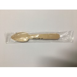 WOODEN SHARP SPOON 12.5cm 1 + 1 PACKAGE OF 1000 PIECES OF ICE CREAM-SWEET IN OPP FILM PACKAGING