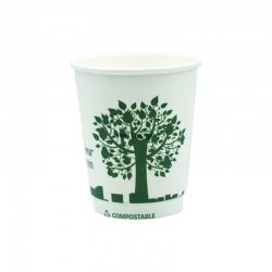 Ποτήρι Χάρτινο 14oz Waterbased, Διπλότοιχο Λευκό “GREEN CITY”