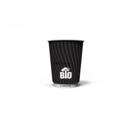 Ποτήρι Χάρτινο 14oz Waterbased, Ανάγλυφο Μαύρο “BioTREE”