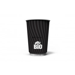 Ποτήρι Χάρτινο 16oz Waterbased, Ανάγλυφο Μαύρο “BioTREE “