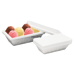 Ice Cream Container (Container) For 500gr/650cc With Lid White