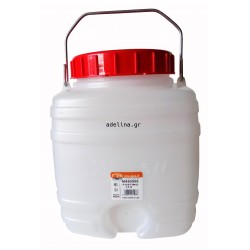 Liquid food dispenser-container white with iron handle 10lt