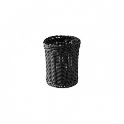 Polyrattan Basket For Cutlery Black Ø12 x 15(h)cm